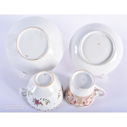 242 - SIX ENGLISH PORCELAIN CUPS AND SAUCERS. (qty)