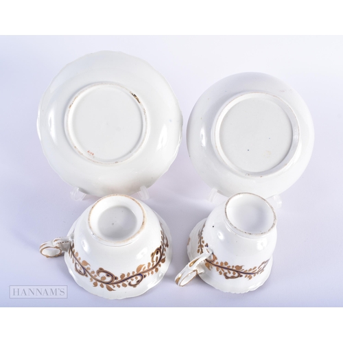 242 - SIX ENGLISH PORCELAIN CUPS AND SAUCERS. (qty)