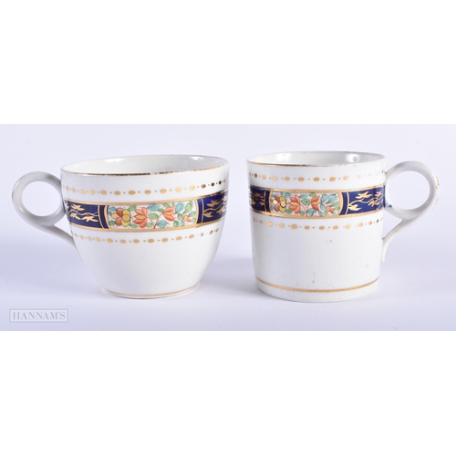 242 - SIX ENGLISH PORCELAIN CUPS AND SAUCERS. (qty)