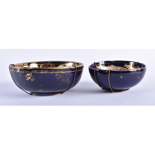 243 - TWO LATE 19TH CENTURY JAPANESE MEIJI PERIOD SATSUMA BOWLS. Largest 16 cm wide. (2)