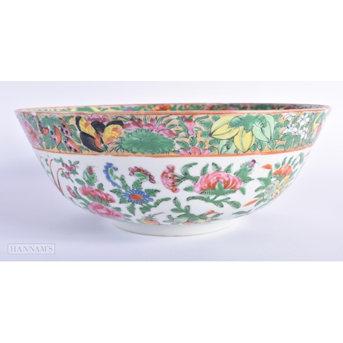 246 - A LARGE 19TH CENTURY CHINESE CANTON FAMILLE ROSE VASE Qing, together with a similar bowl. Largest 25... 