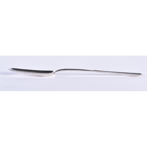 248 - A GEORGE III SILVER MARROW SCOOP. 45 grams. 21 cm long.