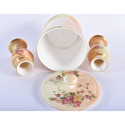 250 - ASSORTED ROYAL WORCESTER BLUSH IVORY PORCELAIN. Largest 14cm high. (5)