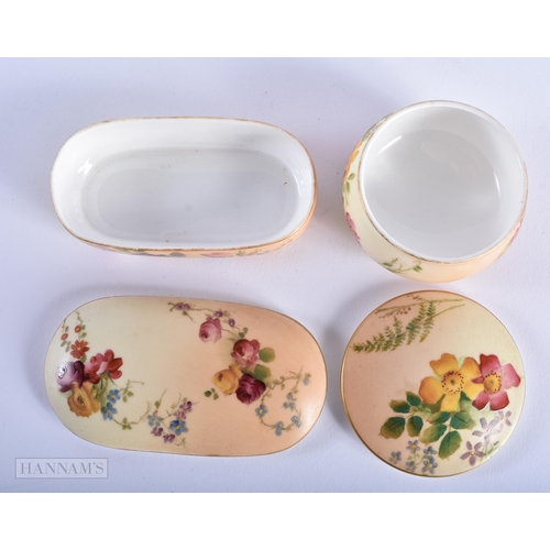 250 - ASSORTED ROYAL WORCESTER BLUSH IVORY PORCELAIN. Largest 14cm high. (5)