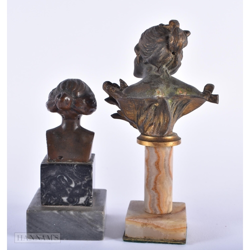 258 - TWO ART NOUVEAU BUSTS. Largest 14cm high. (2)