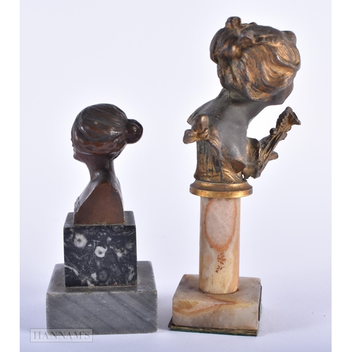 258 - TWO ART NOUVEAU BUSTS. Largest 14cm high. (2)