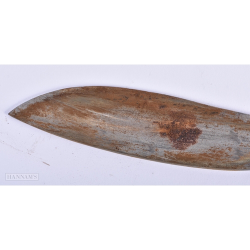 259 - A 19TH CENTURY INDIAN MIDDLE EASTERN SILVER MOUNTED LEATHER CASED KNIFE. 34 cm long.  We do not offe... 