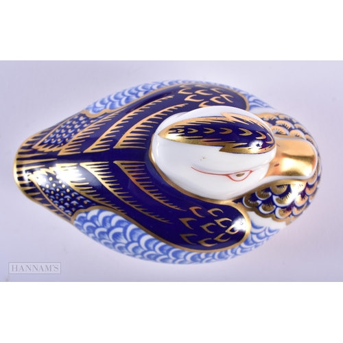 265 - AN 18TH CENTURY ENGLISH PORCELAIN SAUCER together with a Royal Crown Derby duck & a coalport vase. L... 