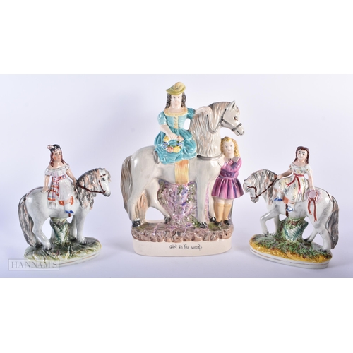 274 - FOUR STAFFORDSHIRE FIGURES together with a doulton figure. Largest 30 cm high. (5)