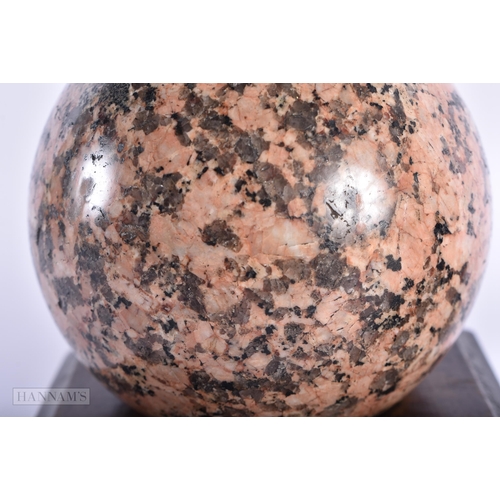 319 - A PAIR OF 19TH CENTURY EUROPEAN GRAND TOUR RHODONITE & LABRADORITE STONE BALLS on wooden bases. 8 cm... 