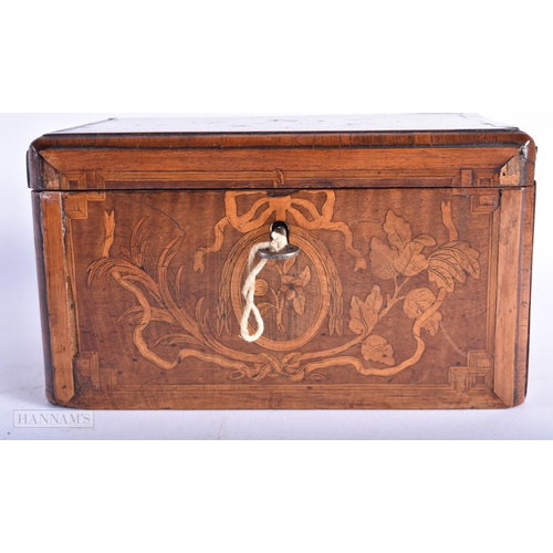 329 - AN UNUSUAL 18TH CENTURY CONTINENTAL CARVED WOOD TEA CADDY decorated with birds and foliage. 17 cm x ... 