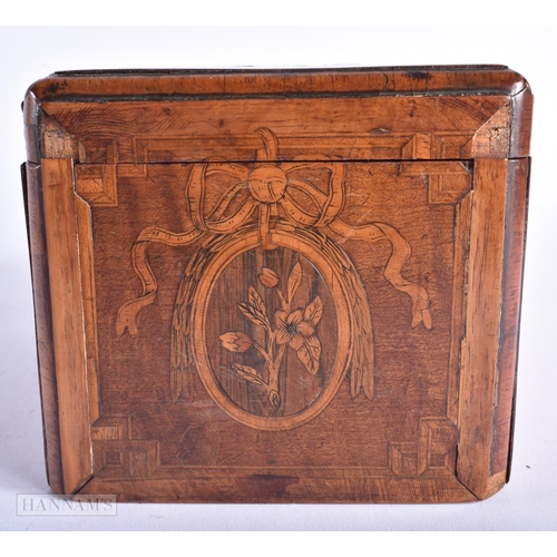 329 - AN UNUSUAL 18TH CENTURY CONTINENTAL CARVED WOOD TEA CADDY decorated with birds and foliage. 17 cm x ... 