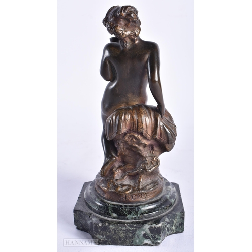 354 - French School (C1890) H Capy, Bronze, Nude female. 20 cm high.