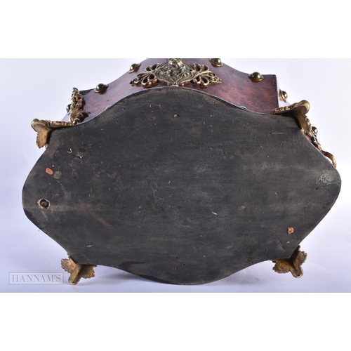 366 - A 19TH CENTURY FRENCH BURR WOOD AND BRONZE PLANTER overlaid with foliage. 32 cm x 22cm.