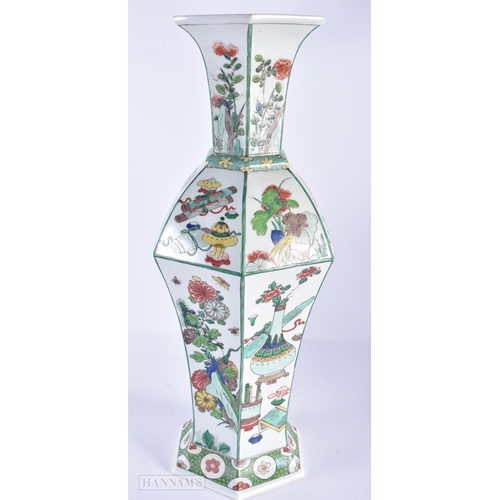 380 - A LARGE 19TH CENTURY FRENCH SAMSONS OF PARIS PORCELAIN VASE modelled in the Kangxi manner. 54 cm hig... 