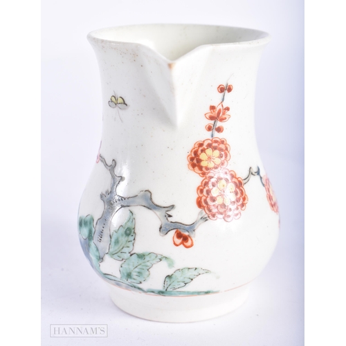 383 - A FINE MID 18TH CENTURY WORCESTER PORCELAIN SPARROW BEAK JUG C1755 painted with kakiemon landscapes.... 