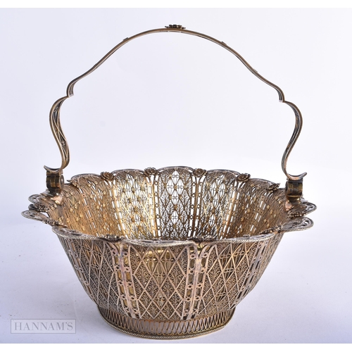 384 - A VERY RARE 17TH/18TH CENTURY SOUTH AMERICAN PERUVIAN SILVER BASKET Ayacucho or Lima, used for royal... 