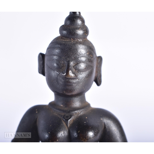 394 - AN 18TH/19TH CENTURY INDIAN BRONZE FIGURE OF RADHA. 14cm high.