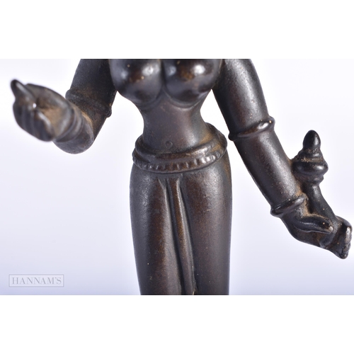 394 - AN 18TH/19TH CENTURY INDIAN BRONZE FIGURE OF RADHA. 14cm high.