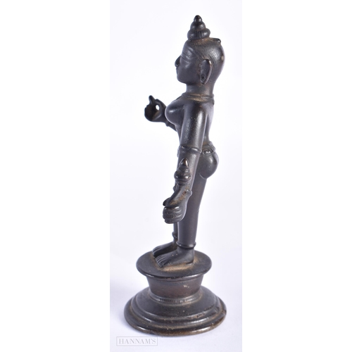 394 - AN 18TH/19TH CENTURY INDIAN BRONZE FIGURE OF RADHA. 14cm high.