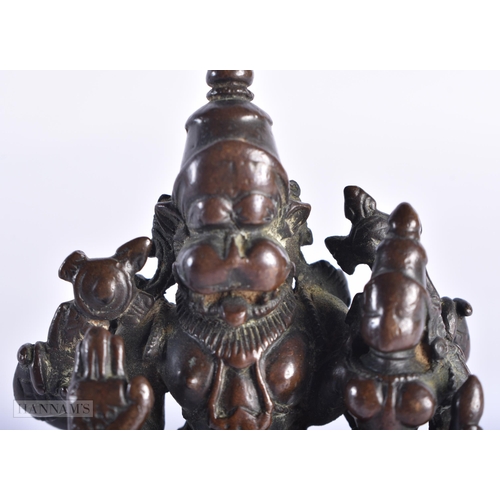 395 - A RARE 18TH CENTURY INDIAN BRONZE FIGURE OF NARSHIMHA. 9 cm x 4 cm.