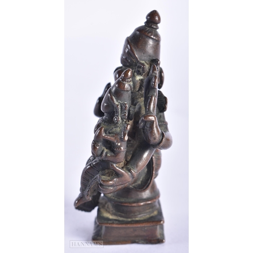 395 - A RARE 18TH CENTURY INDIAN BRONZE FIGURE OF NARSHIMHA. 9 cm x 4 cm.