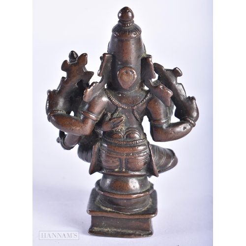 395 - A RARE 18TH CENTURY INDIAN BRONZE FIGURE OF NARSHIMHA. 9 cm x 4 cm.