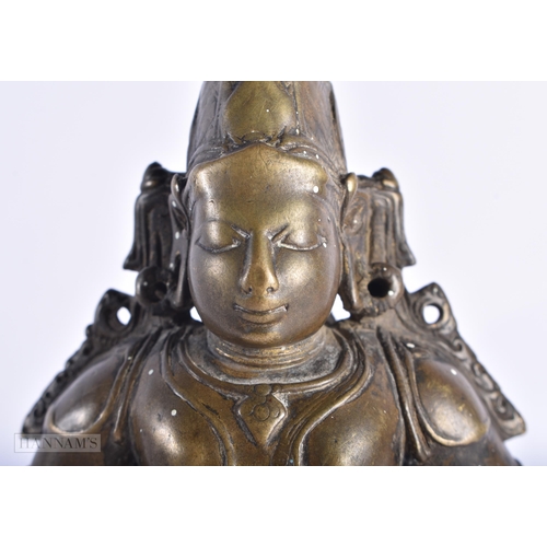 400 - A LARGE 18TH CENTURY INDIAN BRONZE FIGURE OF VITHOBA bearing inscription to footrim. 19 cm high.