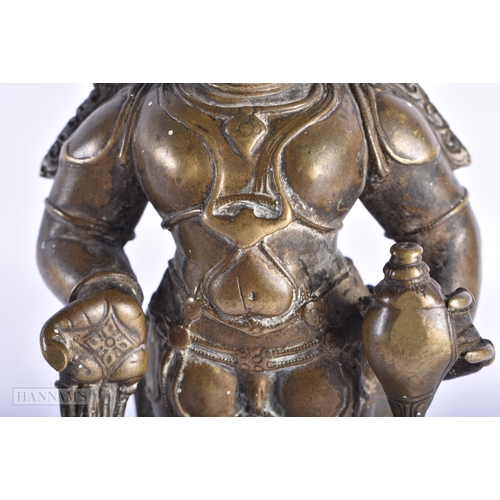 400 - A LARGE 18TH CENTURY INDIAN BRONZE FIGURE OF VITHOBA bearing inscription to footrim. 19 cm high.