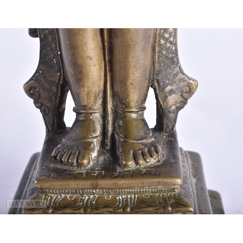 400 - A LARGE 18TH CENTURY INDIAN BRONZE FIGURE OF VITHOBA bearing inscription to footrim. 19 cm high.