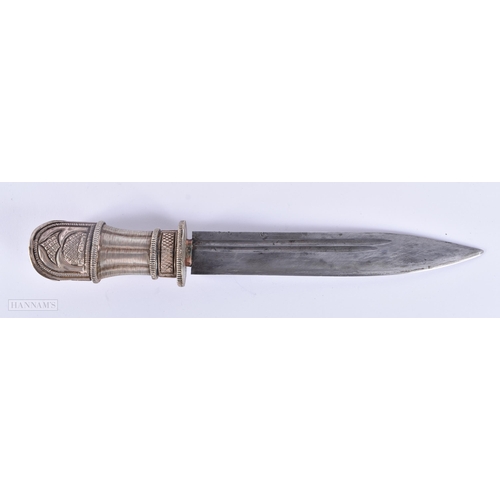 412 - TWO 19TH CENTURY TIBETAN SILVER MOUNTED DAGGERS. Largest 36 cm long. (2)  We do not offer in-house s... 