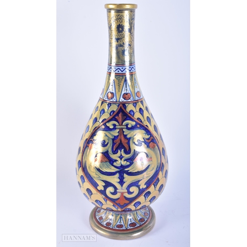 427 - AN ITALIAN HISPANO MORESQUE TYPE LUSTRE POTTERY VASE painted with mythical beasts. 45cm high.