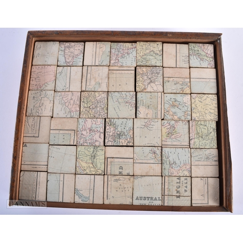 457 - AN UNUSUAL ANTIQUE COLLECTION OF MAPS AND MAP CLOCKS George Philip & Son London. 34 cm x 28cm.