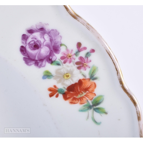 460 - AN ANTIQUE MEISSEN PORCELAIN PLATE together with a spode sucrier & moorcroft vase. Largest 22cm wide... 