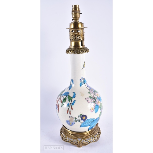 512 - A LARGE 19TH CENTURY FRENCH AESTHETIC MOVEMENT PORCELAIN LAMP in the Manner of Theodore Deck. 52 cm ... 