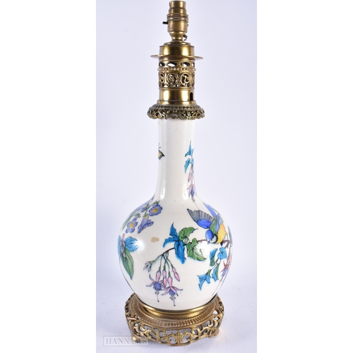 512 - A LARGE 19TH CENTURY FRENCH AESTHETIC MOVEMENT PORCELAIN LAMP in the Manner of Theodore Deck. 52 cm ... 