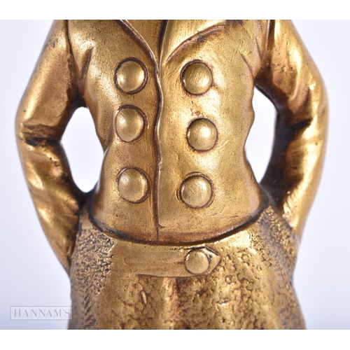 523 - AN ART DECO FRENCH GILT BRONZE FIGURE OF A YOUNG GIRL. 17 cm high.