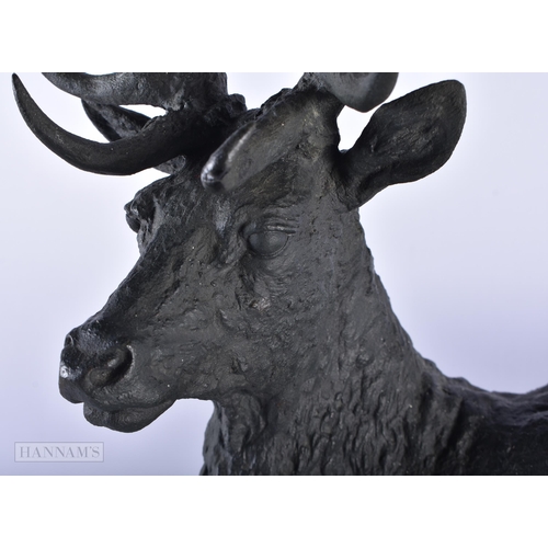 527 - After Christophe Fratin (1801-1864) Bronze, Roaming Stag. 52 cm x 48 cm.