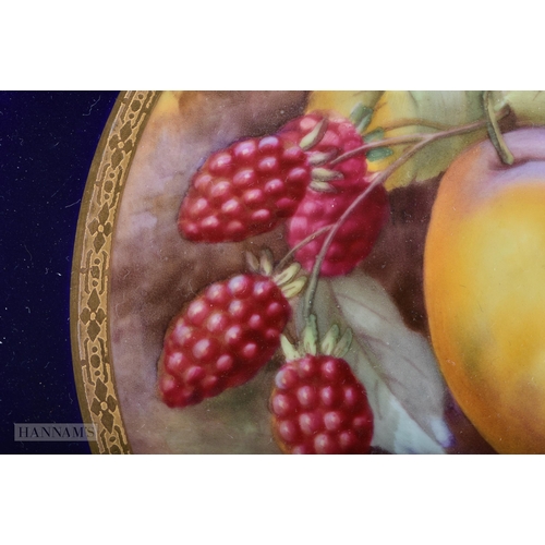 529 - A ROYAL WORCESTER FRUIT PAINTED PLATE by Price. 23 cm diameter.