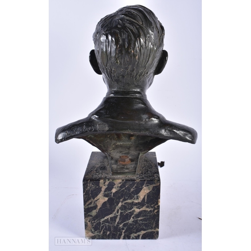 540 - L Valsey (C1900) Bronze, Sculpture of a male. 36 cm high.