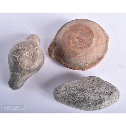 546 - Ancient Roman Oil Lamps. Largest 11cm wide. (3)