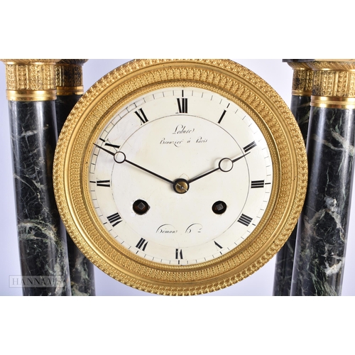 550 - A LARGE 19TH CENTURY FRENCH MARBLE AND GILT BRONZE MANTEL CLOCK of architectural form. 48 cm x 28cm.... 