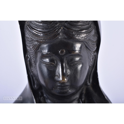 551 - A LARGE 19TH CENTURY JAPANESE MEIJI PERIOD BRONZE OKIMONO modelled as a goddess. 45cm high.