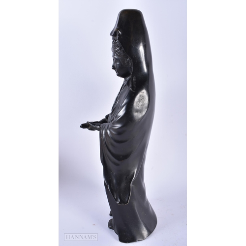 551 - A LARGE 19TH CENTURY JAPANESE MEIJI PERIOD BRONZE OKIMONO modelled as a goddess. 45cm high.