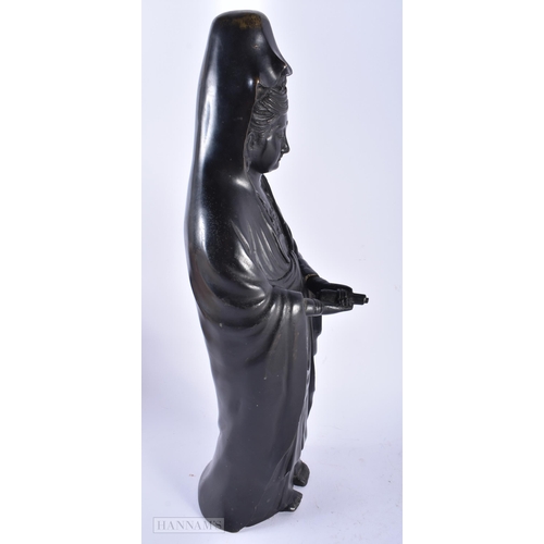 551 - A LARGE 19TH CENTURY JAPANESE MEIJI PERIOD BRONZE OKIMONO modelled as a goddess. 45cm high.