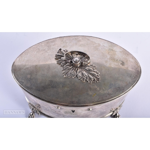 577 - AN EARLY 19TH CENTURY SCANDINAVIAN SILVER CASKET. 688 grams. 18cm x 10 cm.