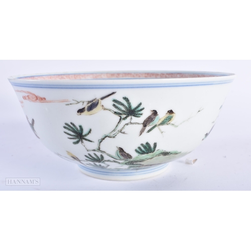 608 - A 17TH/18TH CENTURY CHINESE FAMILLE VERTE PORCELAIN BOWL Kangxi, bearing Chenghua marks to base. 18c... 