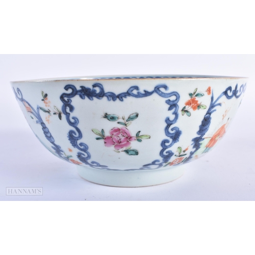 609 - AN 18TH CENTURY CHINESE EXPORT FAMILLE ROSE PORCELAIN BOWL Qianlong. 20 cm diameter.