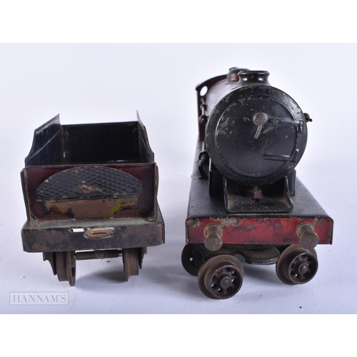 626 - A BOWMAN LOCOMOTIVE with tender. Locomotive 30 cm wide. (2)