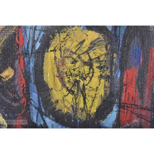 634 - Turkish School (20th Century) Oil on canvas, signed Ardu 91, Abstract. 68 cm x 42cm.